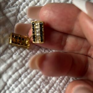 Gold plated and Black sapphire Earrings